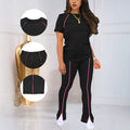 Womens Casual Round-neck Short-sleeve Set