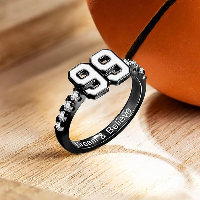 Birthday Diamond-encrusted Birthstone Simple Ring