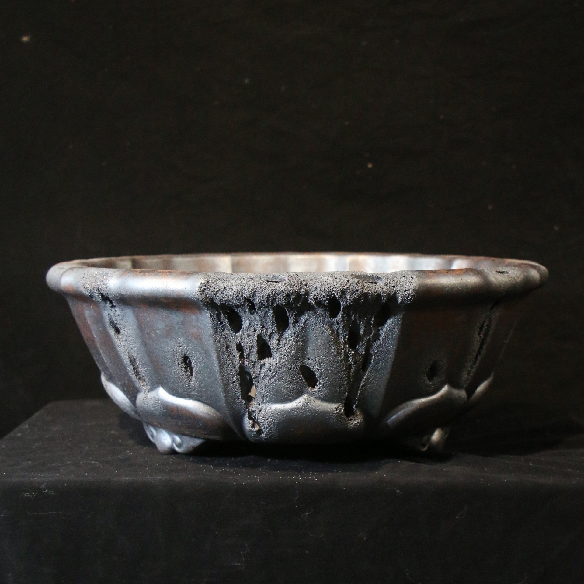 Wood-fired Lotus Pot Handmade Bonsai Pot