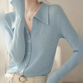 Womens V-neck Long-sleeve Knit Sweater