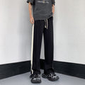 Casual Straight Eg Long Pants With Side Stripes And A Drawstring Waist