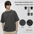 Mens American-style Cotton Pullover T-shirt With Set-in Sleeves Visible Topstitching And A Textured Finish