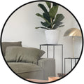24 Inch Black Metal Framed Round Bathrrom Mirror For Wall. W2203P182012