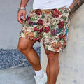 Floral Print Shorts In Oil-Painting Style