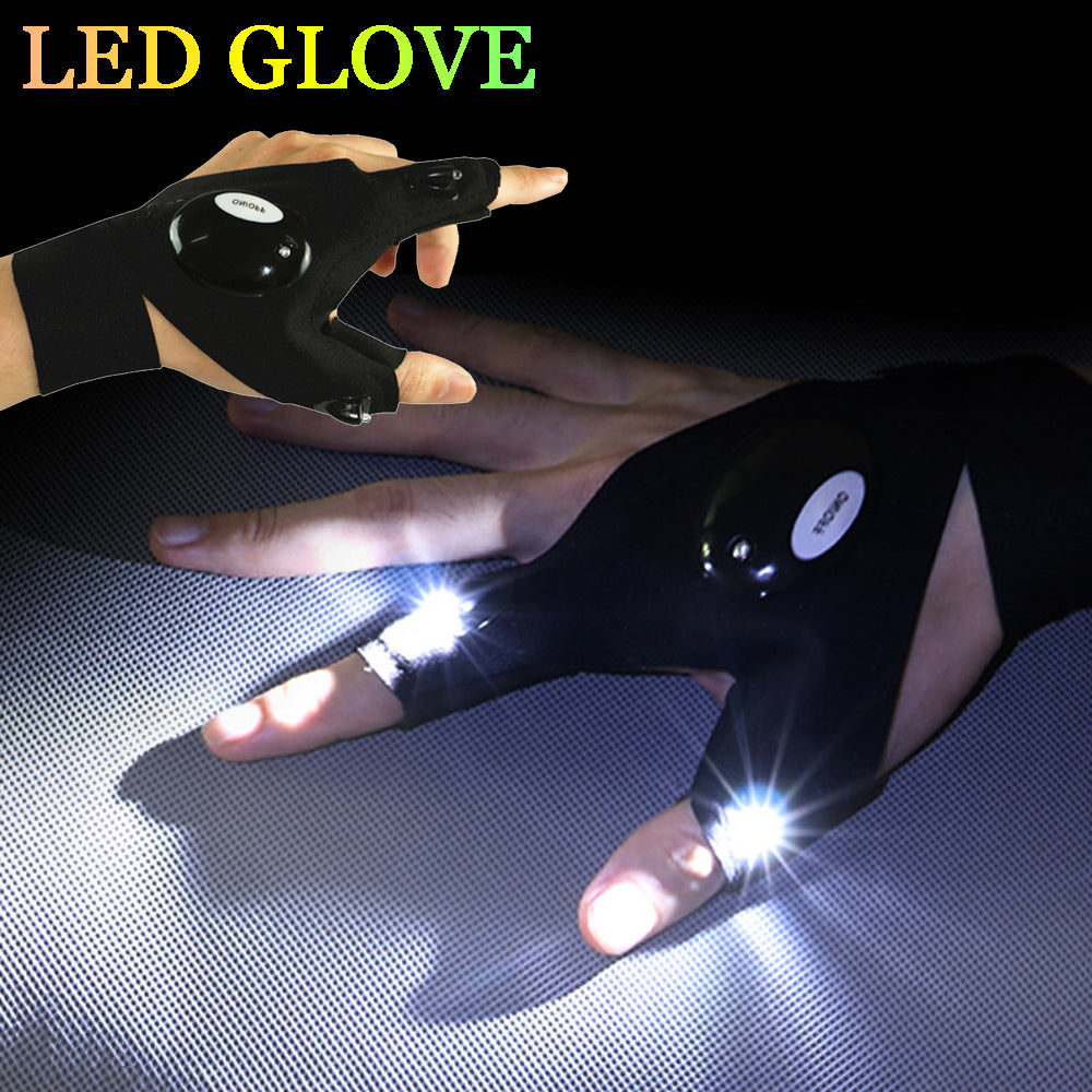 LED Night Light Waterproof Fishing Gloves Flashlight Hunting Rescue Tool