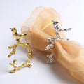 Silver Happy Eyebrow Meal Buckle Bird Branch Napkin Ring