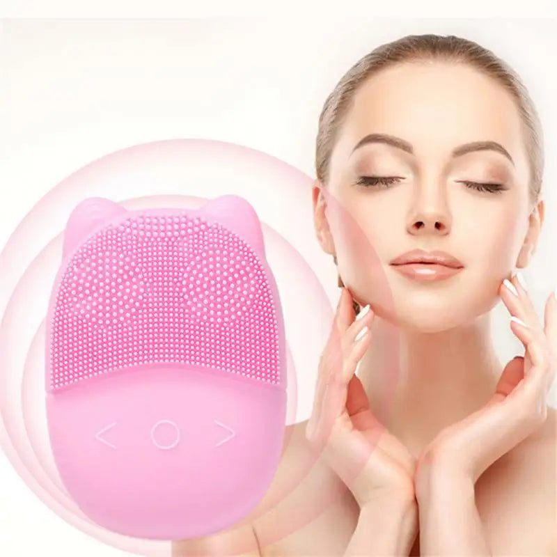 Paw Cute Cat Electric Silicone Cleansing Brush Face Skin Care Tool