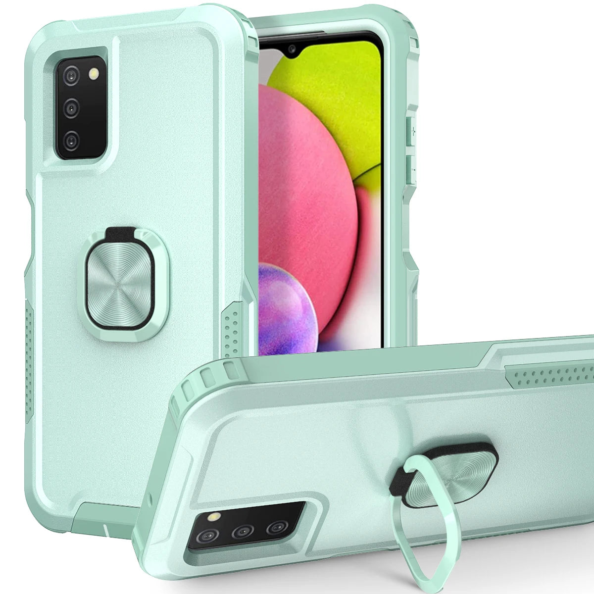 Samsung Galaxy A03S Case Shockproof Kickstand With 360° Ring Holder