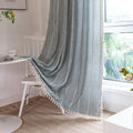 Striped Window Curtains With Tassel Living Room Bedroom Decor Screen