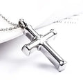 Memorial Funeral Souvenirs Openable Titanium Cremation Jewelry Cross Ash Pendant