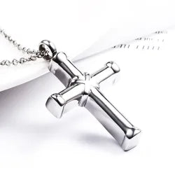 Memorial Funeral Souvenirs Openable Titanium Cremation Jewelry Cross Ash Pendant