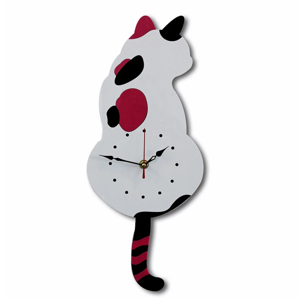 Wagging Tail Cat Dog Design Wall Clock