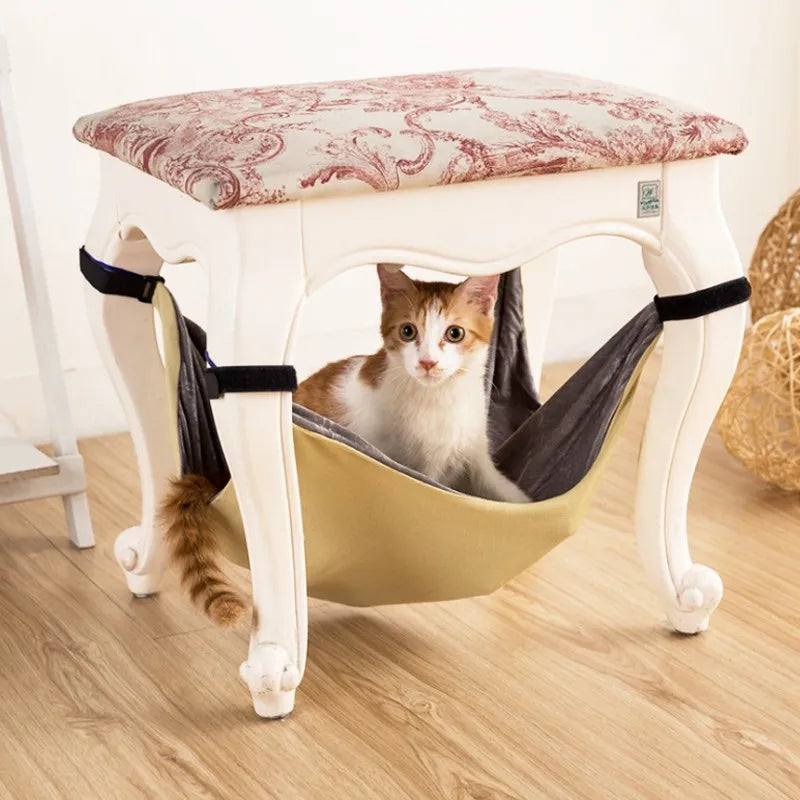 Hammock For Cats Bed Mat Comfortable Soft Hanging Bed Cages For Chair Kitten Rat Small Pets Swing Puppy Cat Kitten House Home