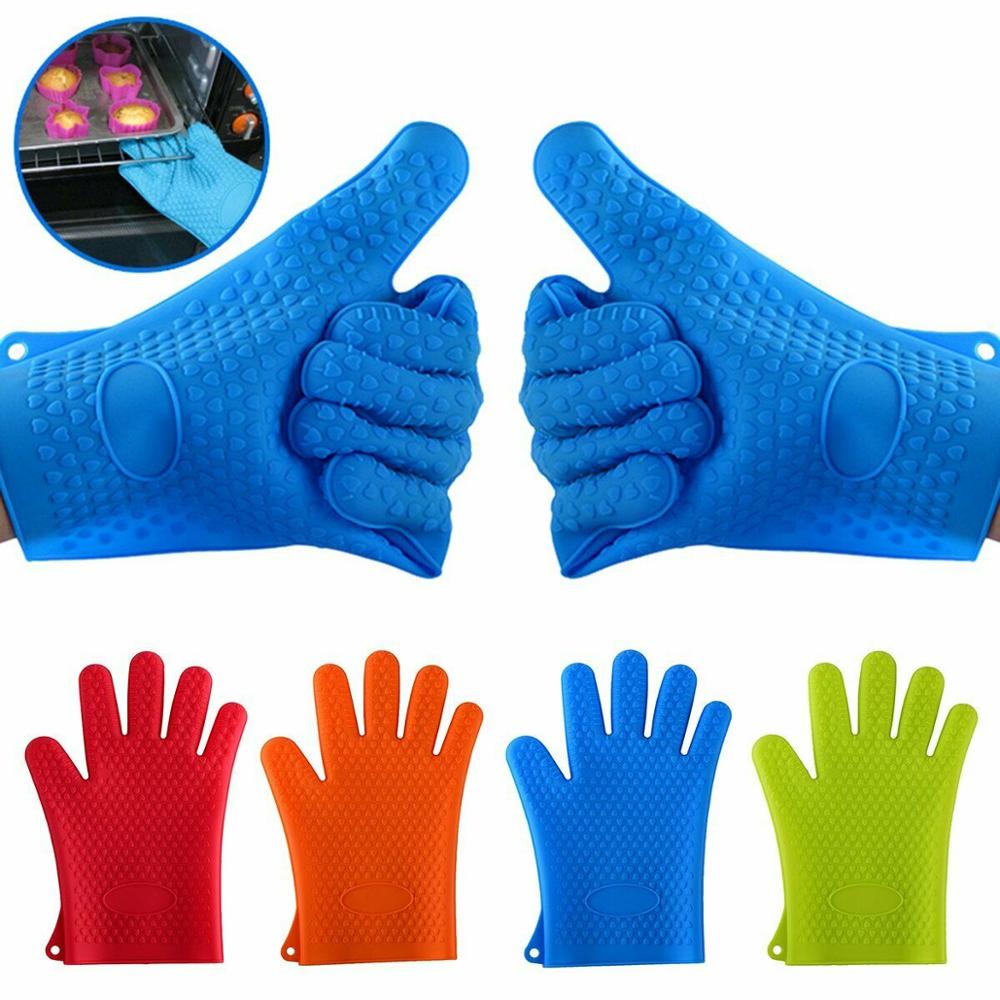 1 Piece Silicone Oven Kitchen Glove Heat Resistant Thick Cooking BBQ Grill Glove