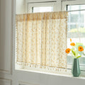 Daisy Printed Tassel Balcony Coffee Window Curtains