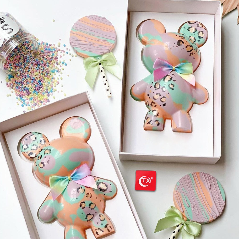 Large Size 3D Baby Bear Breakable Chocolate Mold