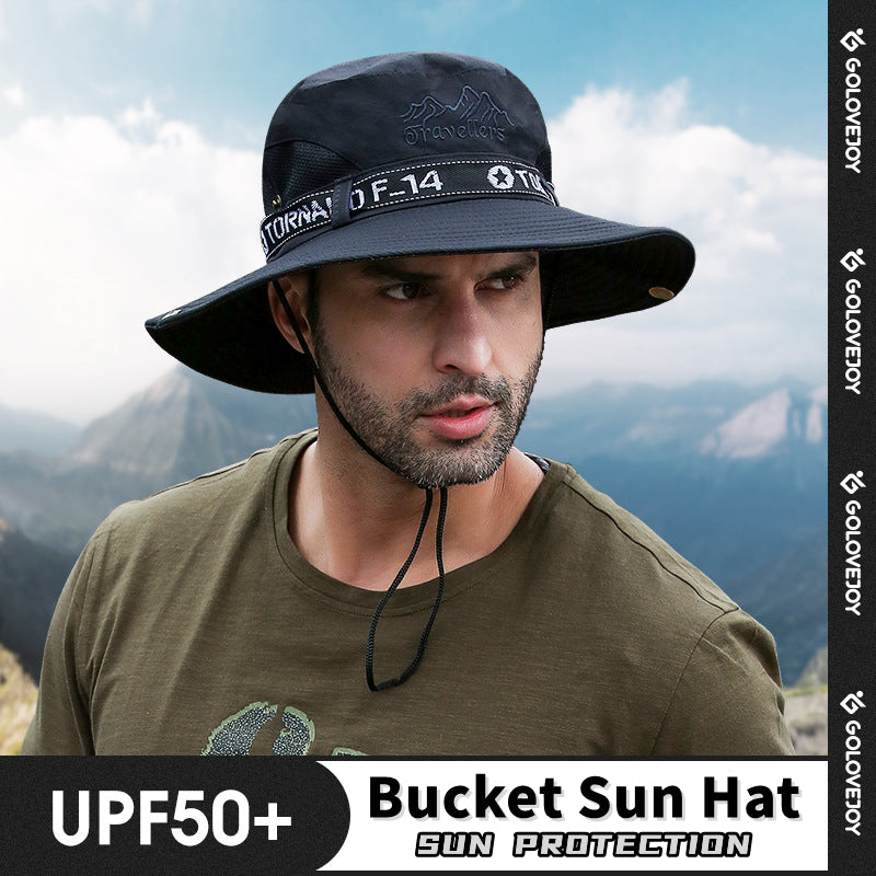 Bucket Hat Man Fishing Hiking Cowboy Hat Letter Fisherman Hat Cap