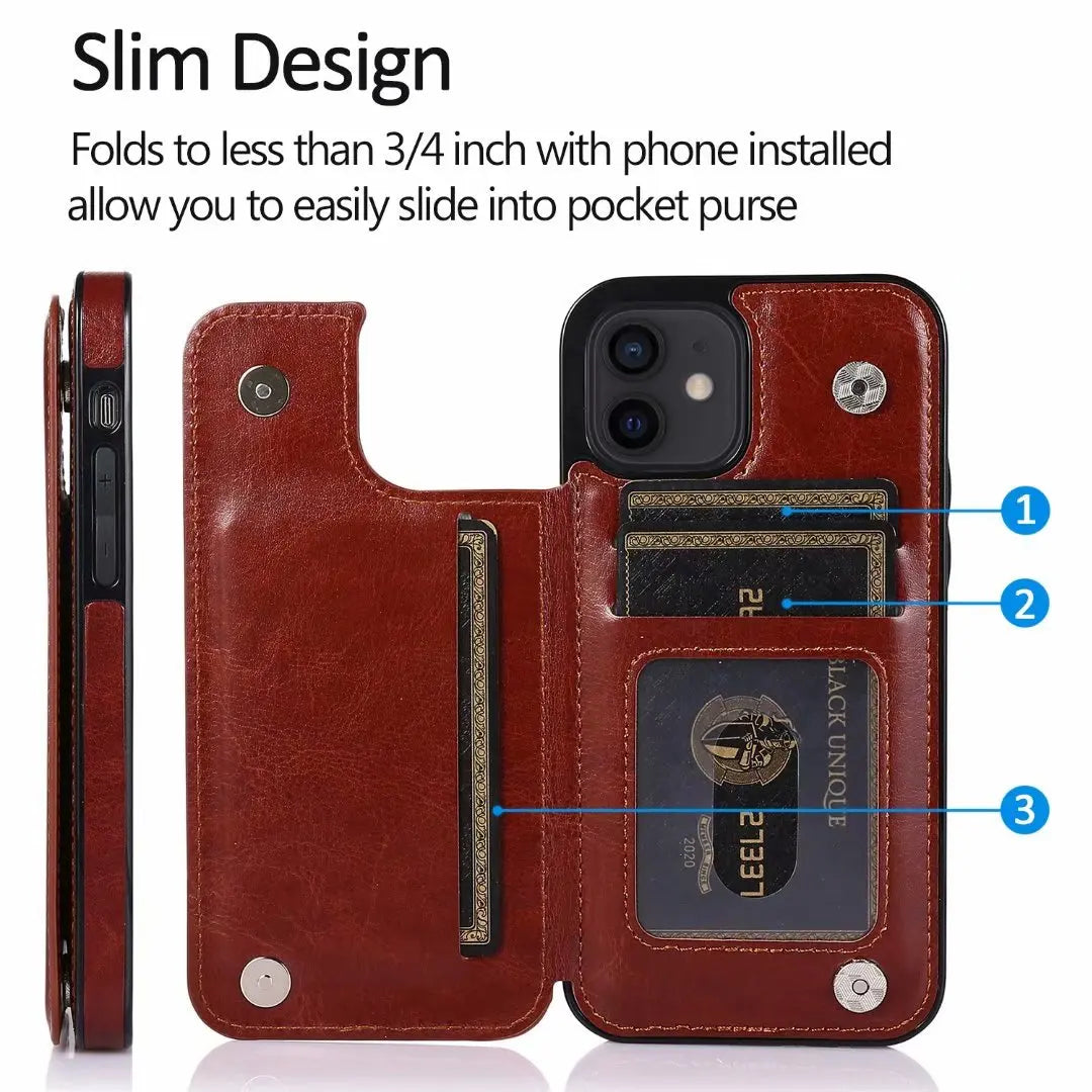 Luxury Phone Case  Holder Leather Credit Card Pocket Wallet Cover