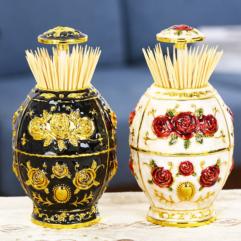 European Toothpick Box Home Creative High-end Automatic Pop-up Toothpick Holder