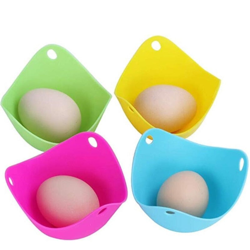 4Pcs/Lot Silicone Egg Poacher Pan Shape Egg Shape Bowl Rings Stove Boiler