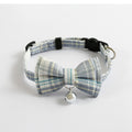 Plaid Collar Pet Cat Kitten Bell Necklace