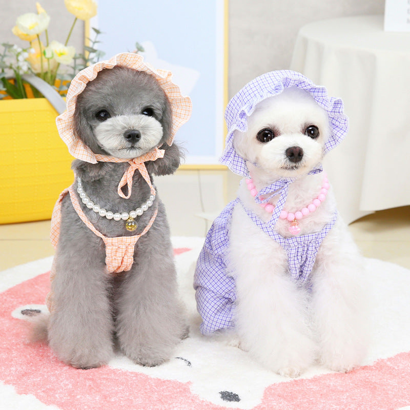 Pet Dog Clothes Spring And Summer Clothes Pumpkin Pants With Hat