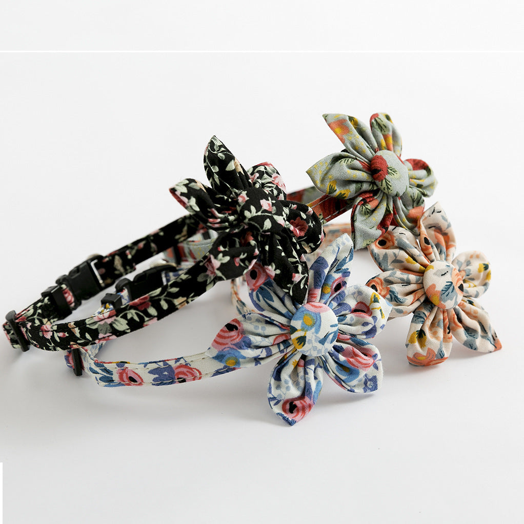 Floral Printed Cat Collars Pet Necklace