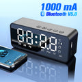 Wireless Bluetooth Speaker Desktop Alarm Clock Subwoofer Music Player