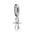 S925 Sterling Silver Pacifier Dangle Charm Cute Baby Pendant Bead For DIY Charm Bracelet Necklace Jewelry Making Gift