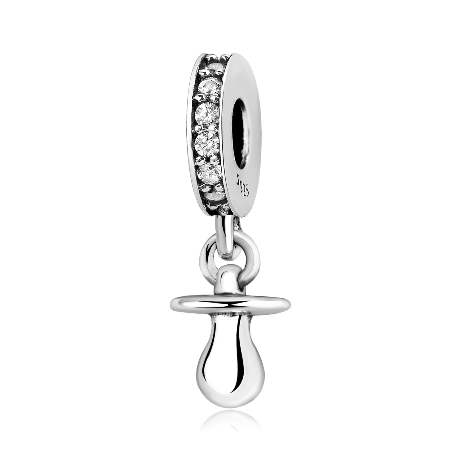 S925 Sterling Silver Pacifier Dangle Charm Cute Baby Pendant Bead For DIY Charm Bracelet Necklace Jewelry Making Gift
