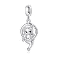 S925 Sterling Silver Cat Dangle Charm Cute Animal Pendant Bead For DIY Charm Bracelet Necklace Jewelry Making Gift