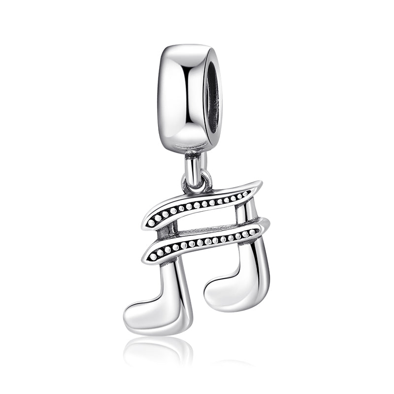 S925 Sterling Silver Music Note Dangle Charm Musical Pendant Bead For DIY Charm Bracelet Necklace Jewelry Making Gift