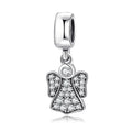 S925 Sterling Silver Angel Wings Heart Dangle Charm Love Pendant Bead For DIY Charm Bracelet Necklace Jewelry Making Gift