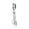 S925 Sterling Silver Spoon Fork Dangle Charm Kitchen Pendant Bead For DIY Charm Bracelet Necklace Jewelry Making Gift