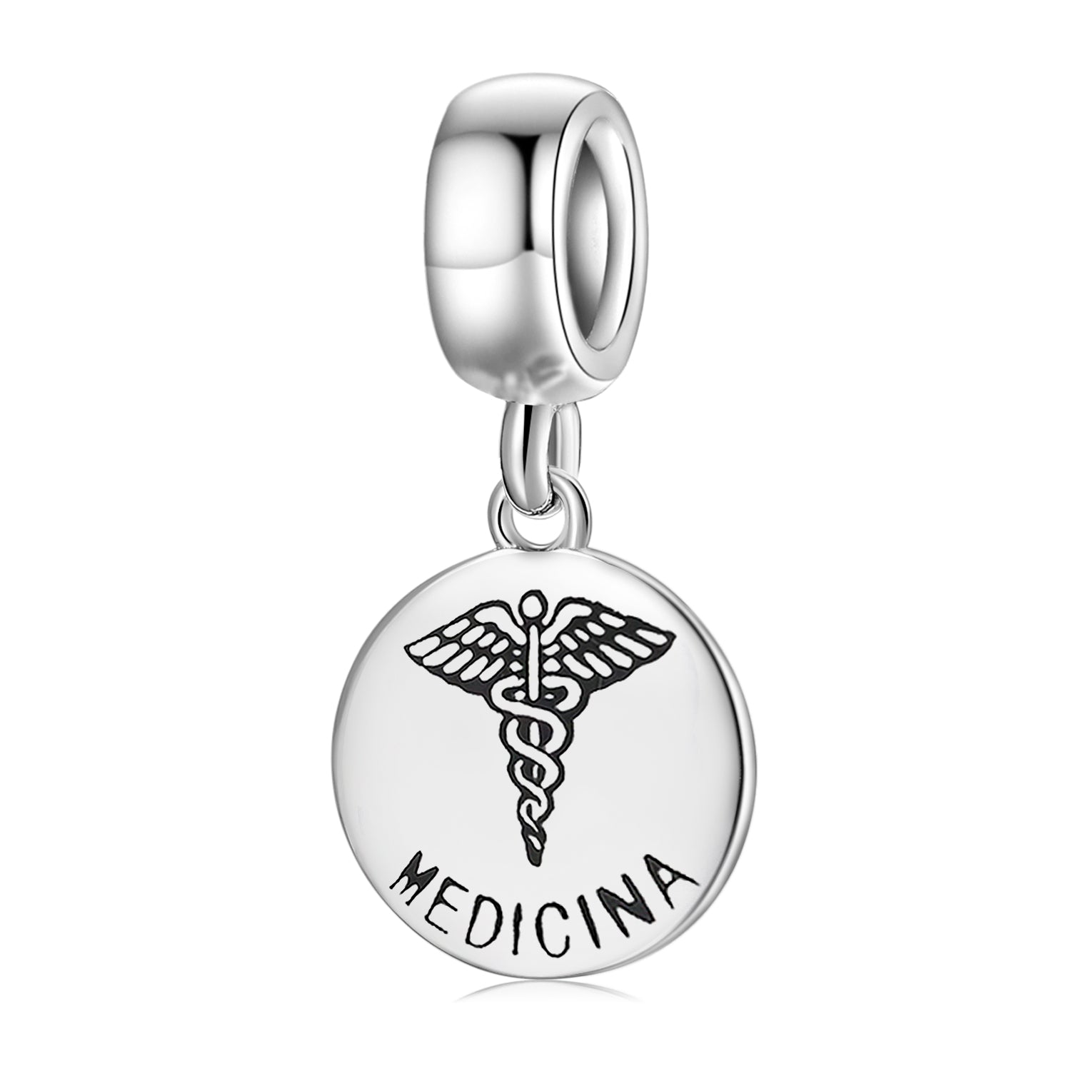 S925 Sterling Silver Portuguese Profession Dangle Charm Hollow Letter Pendant Bead For DIY Charm Bracelet Necklace Jewelry Making Gift