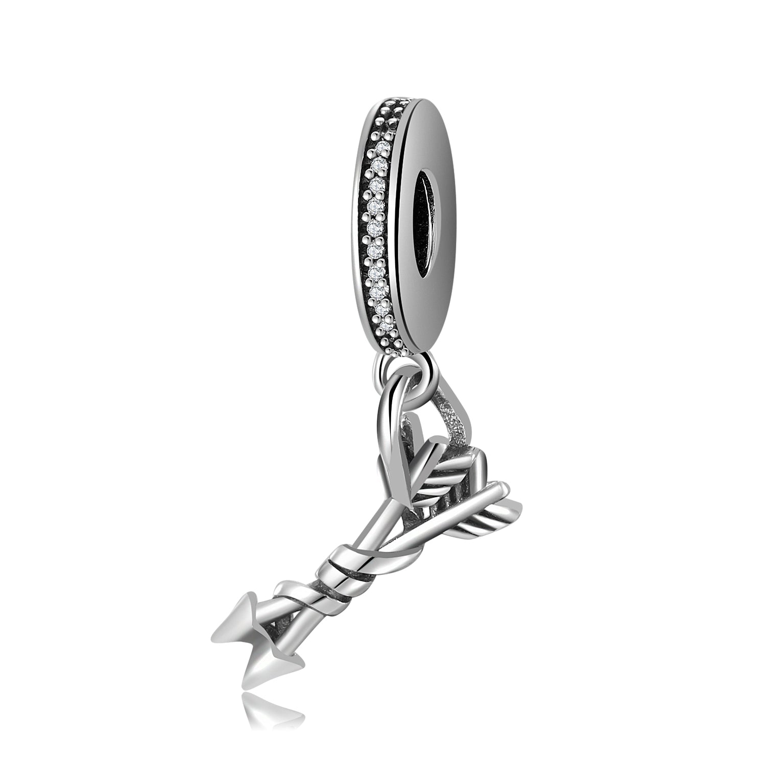 S925 Sterling Silver Cupid Arrow Dangle Charm Minimalist Love Pendant Bead For DIY Charm Bracelet Necklace Jewelry Gift