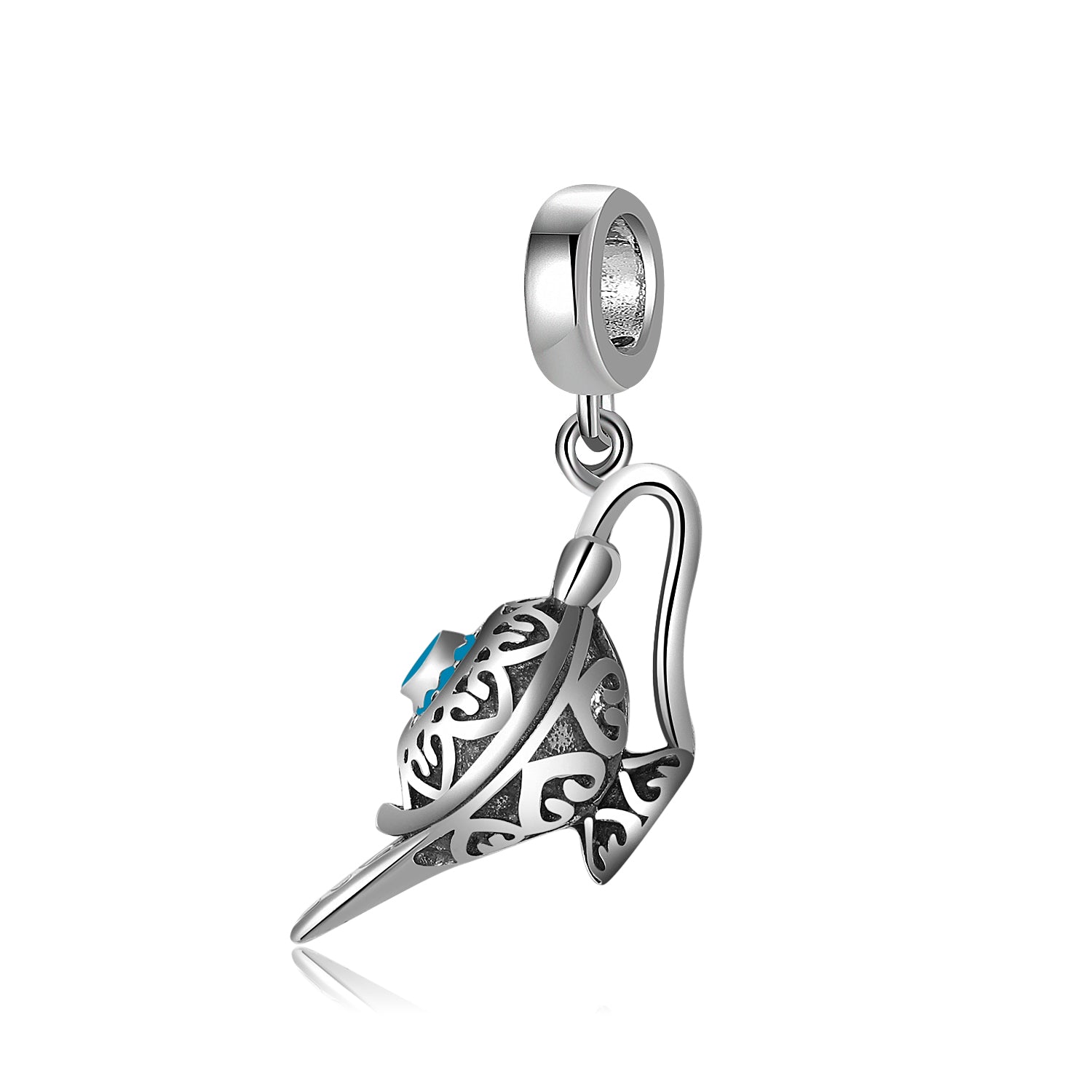 S925 Sterling Silver Kettle Dangle Charm Vintage Hollow Carved Pendant Bead For DIY Charm Bracelet Necklace Jewelry Gift