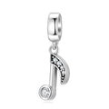 S925 Sterling Silver Music Note Dangle Charm Sparkling Pendant Bead For DIY Charm Bracelet Necklace Jewelry Gift