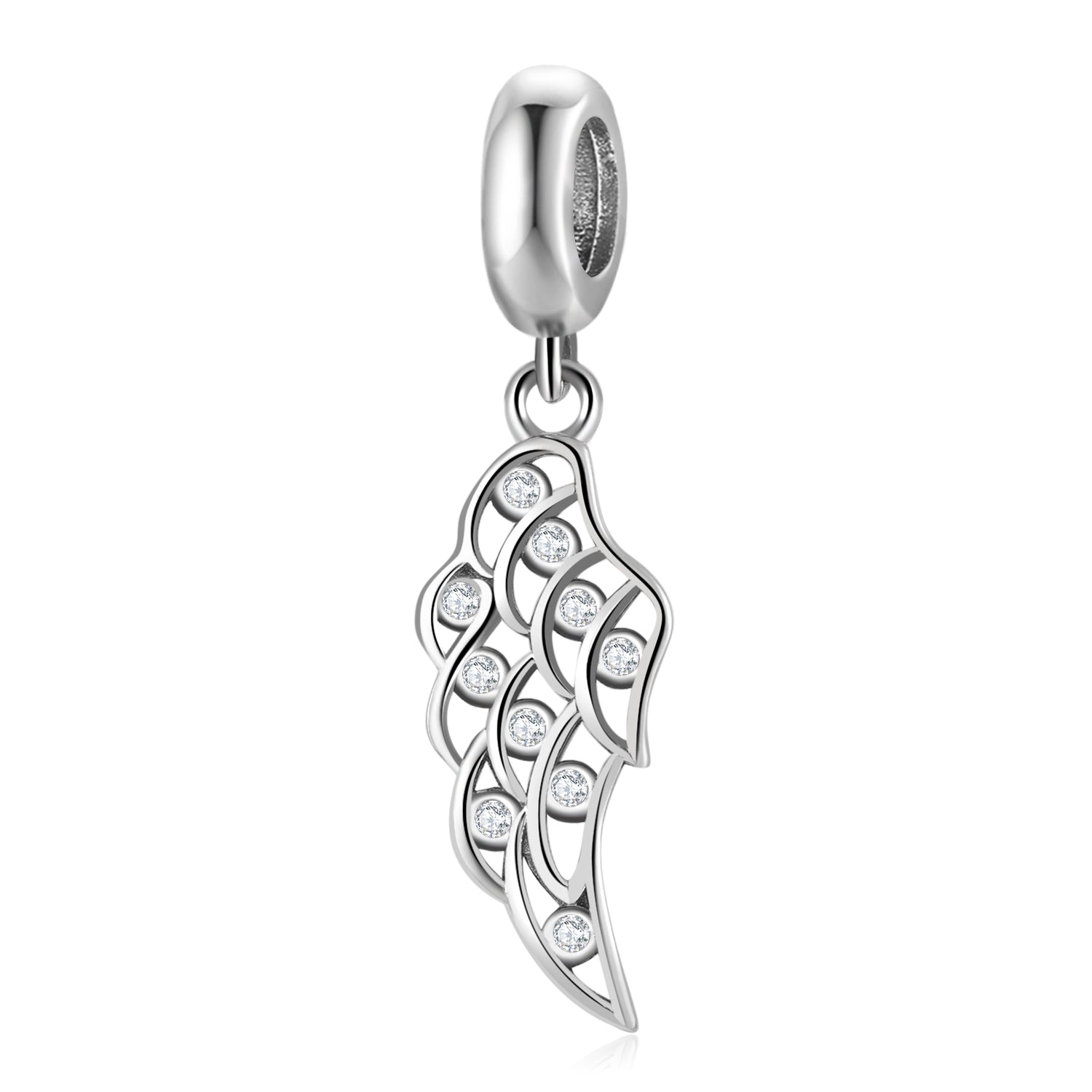 S925 Sterling Silver Angel Wings Heart Dangle Charm Love Pendant Bead For DIY Charm Bracelet Necklace Jewelry Gift