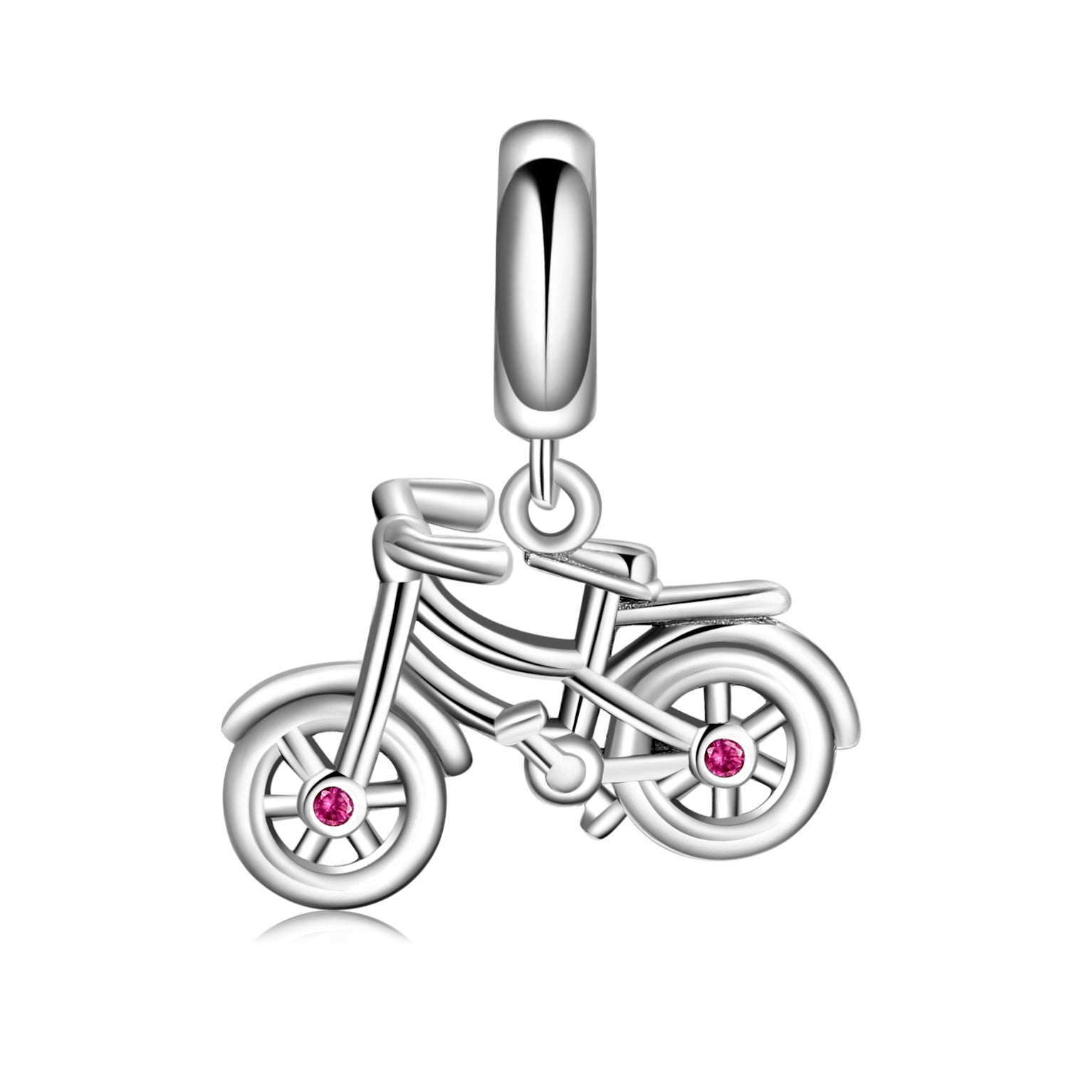 S925 Sterling Silver Bicycle Dangle Charm Cute Cycling Pendant Bead For DIY Charm Bracelet Necklace Jewelry Gift