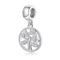 S925 Sterling Silver Tree Of Life Dangle Charm Hollow Round Pendant Bead For DIY Charm Bracelet Necklace Jewelry Gift