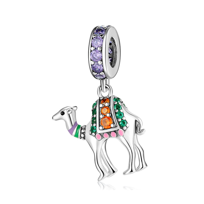 S925 Sterling Silver Camel Animal Dangle Charm Bead For DIY Bracelet Necklace Jewelry Gift