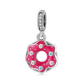 S925 Sterling Silver Donut Macaron Dangle Charm Bead For DIY Bracelet Necklace Jewelry Gift