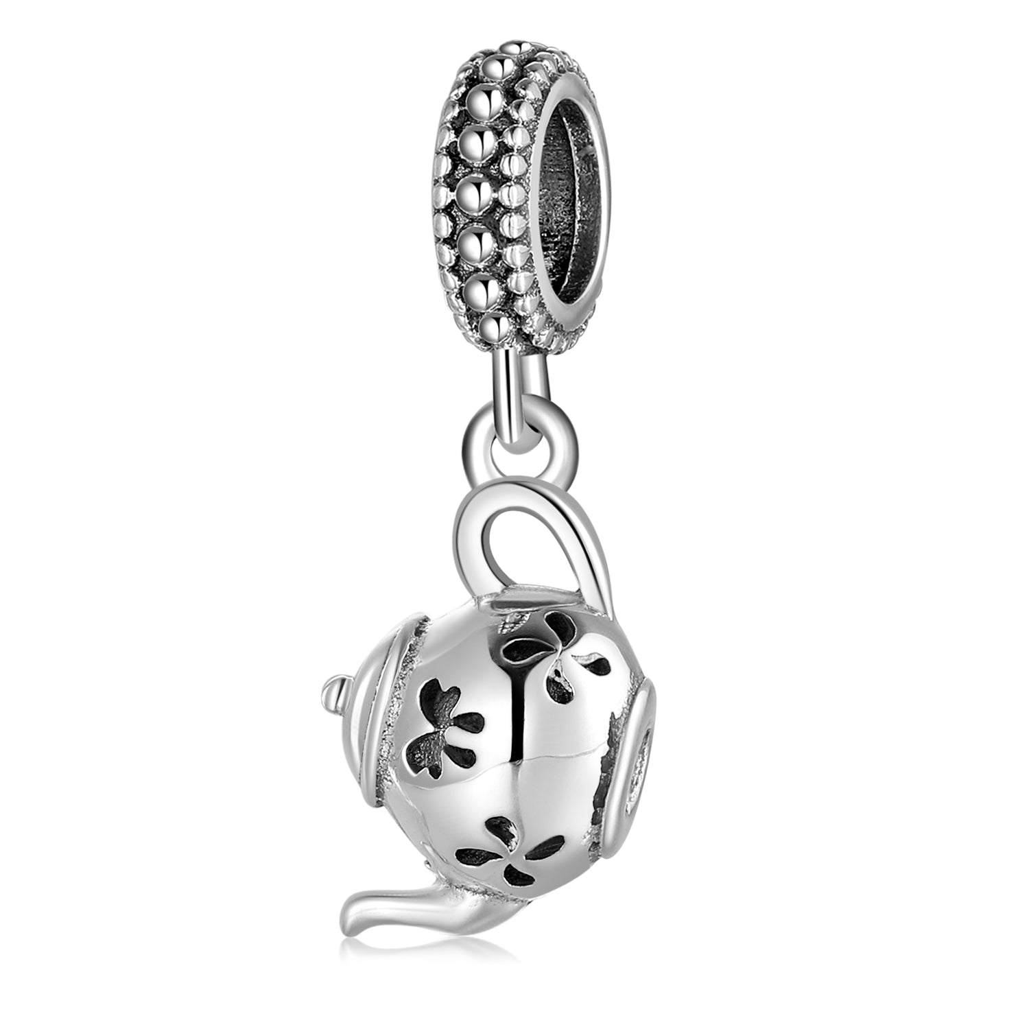 S925 Sterling Silver Teapot Dangle Charm Creative Pendant Bead For DIY Bracelet Necklace Jewelry Gift