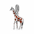 S925 Sterling Silver Giraffe Dangle Charm, Elegant Animal Bead, European Fashion For DIY Bracelet Necklace, Pandora Compatible Jewelry Accessory Gift