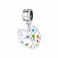 S925 Sterling Silver Heart Palette Dangle Charm Creative Painting Pendant Bead For DIY Bracelet Necklace Jewelry Gift
