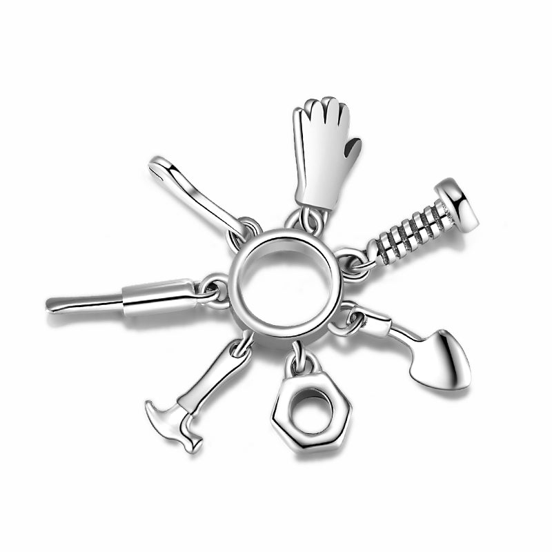 Everyday Tool Dangle Charm 925 Sterling Silver Creative Household Tool Pendant Bead For DIY Charm Bracelet Necklace Jewelry Making Gift
