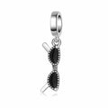 Sunglasses Dangle Charm 925 Sterling Silver Fashion Eyewear Pendant Bead For DIY Charm Bracelet Necklace Summer Jewelry Gift
