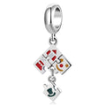 S925 Sterling Silver Circus Puzzle Dangle Charm, Cartoon Resin Bead For DIY Bracelet Necklace, Pandora Compatible Jewelry Accessory