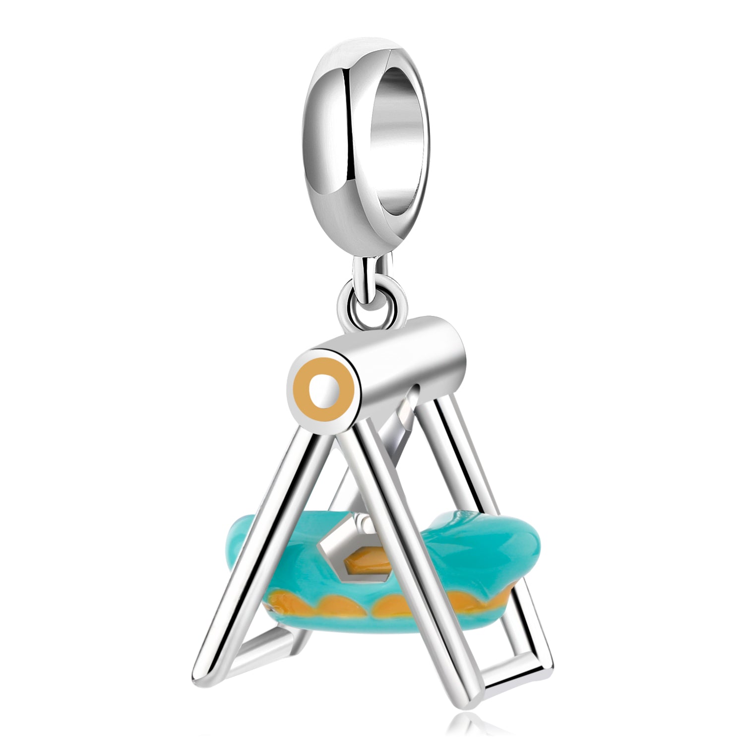 S925 Sterling Silver Circus Cradle Dangle Charm, Unique Cartoon Bead For DIY Bracelet Necklace, Pandora Compatible Jewelry Accessory